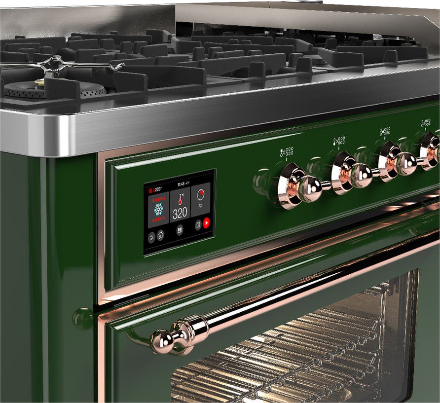 Ilve UM60FNR3EGPLP Emerald Green With Copper Trim, Liquid Propane