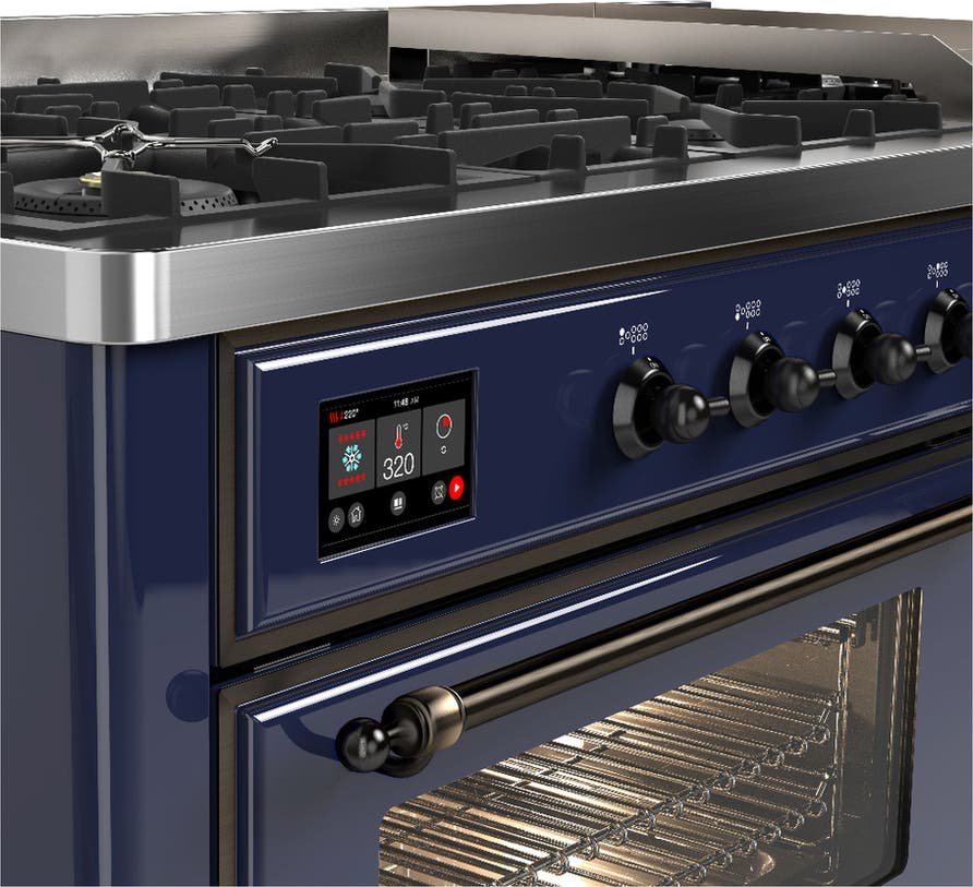Ilve UM60FNR3MBB Midnight Blue With Burnished Trim, Natural Gas