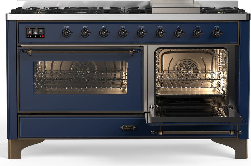 Ilve UM60FNR3MBBLP Midnight Blue With Burnished Trim, Liquid Propane