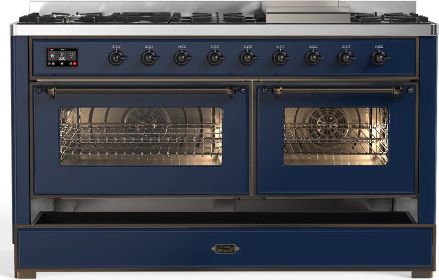 Ilve UM60FNR3MBBLP Midnight Blue With Burnished Trim, Liquid Propane
