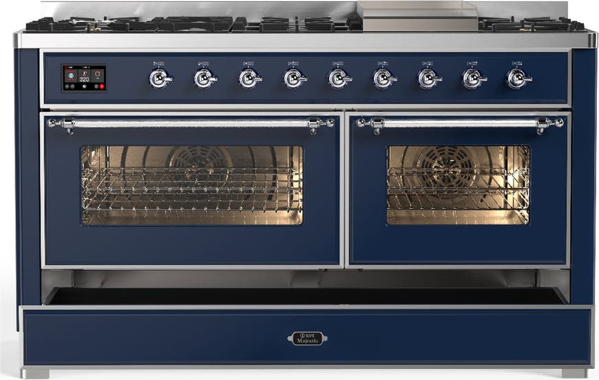 Ilve UM60FNR3MBC Midnight Blue With Chrome Trim, Natural Gas
