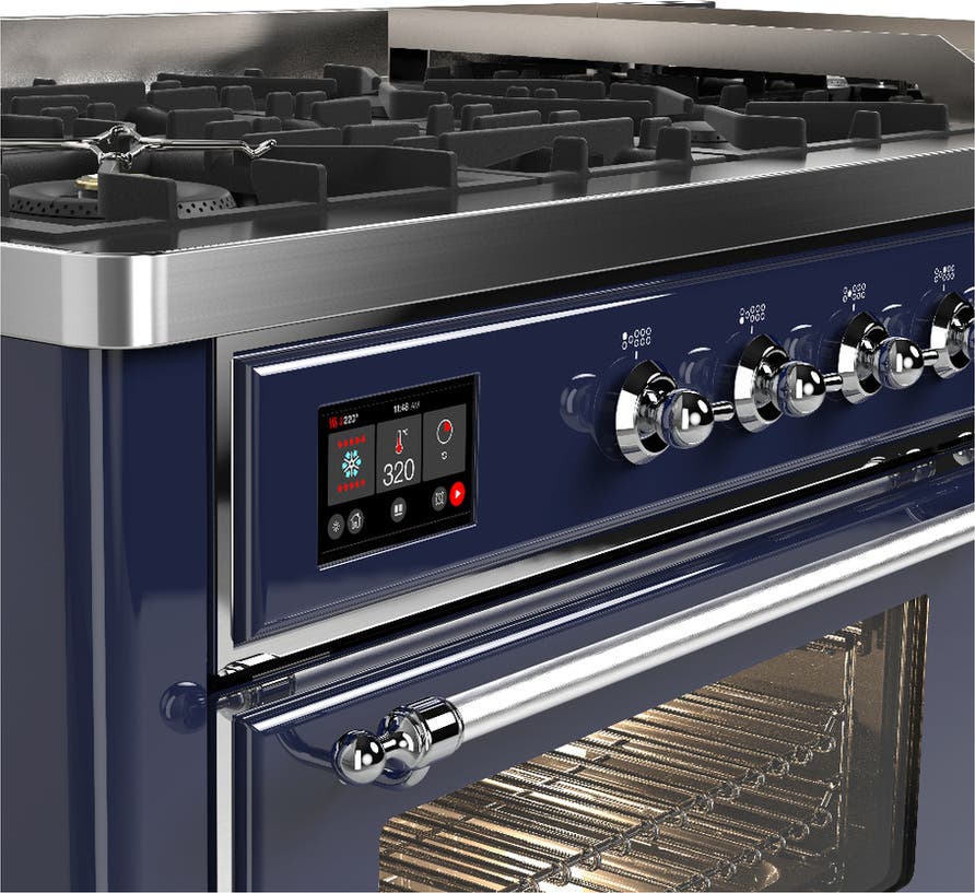 Ilve UM60FNR3MBC Midnight Blue With Chrome Trim, Natural Gas