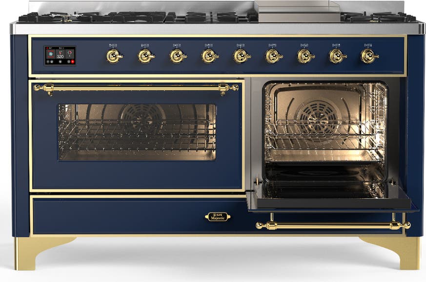 Ilve UM60FNR3MBG Midnight Blue With Brass Trim, Natural Gas