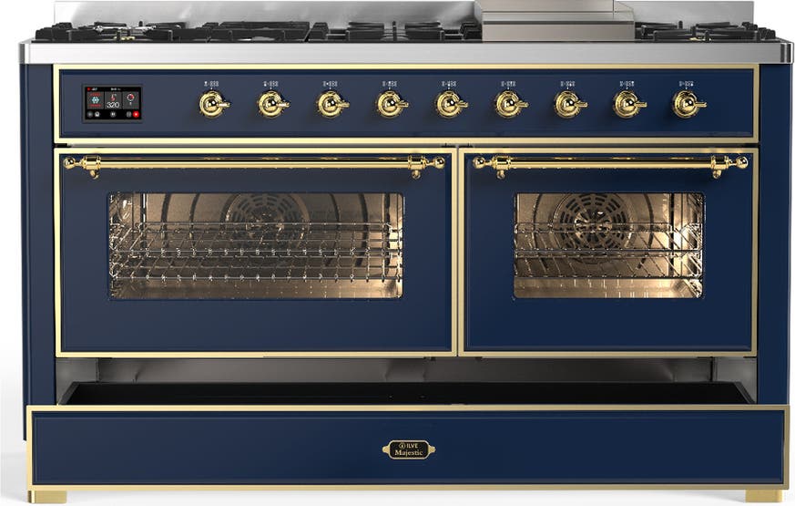 Ilve UM60FNR3MBG Midnight Blue With Brass Trim, Natural Gas