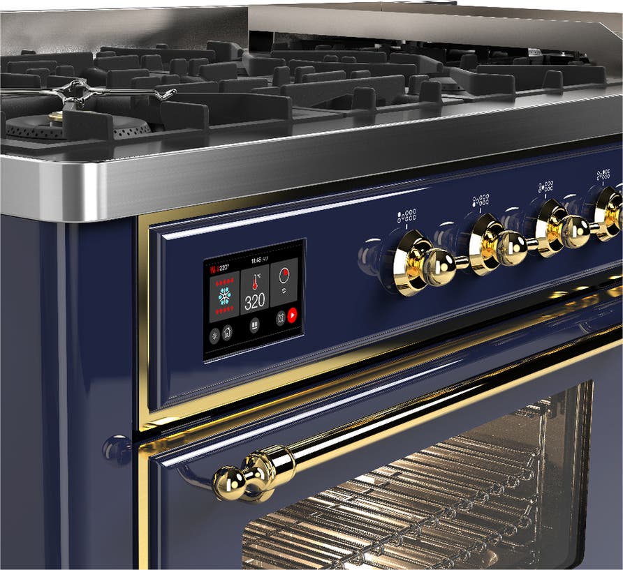 Ilve UM60FNR3MBG Midnight Blue With Brass Trim, Natural Gas