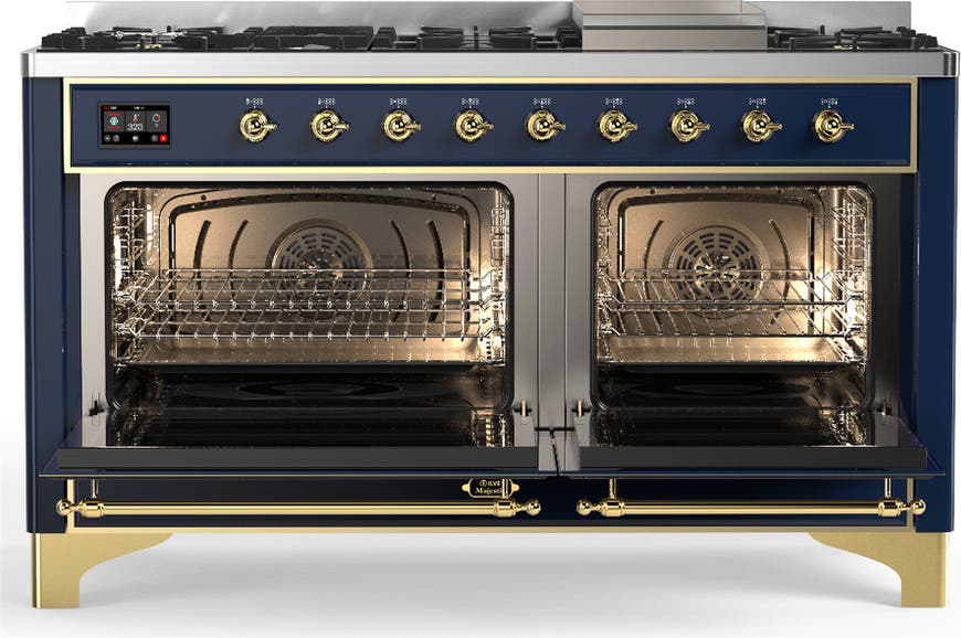 Ilve UM60FNR3MBGLP Midnight Blue With Brass Trim, Liquid Propane