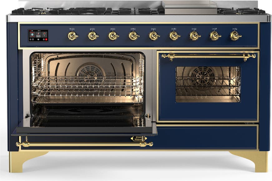 Ilve UM60FNR3MBGLP Midnight Blue With Brass Trim, Liquid Propane