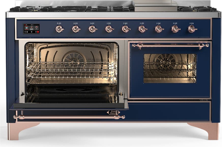 Ilve UM60FNR3MBPLP Midnight Blue With Copper Trim, Liquid Propane