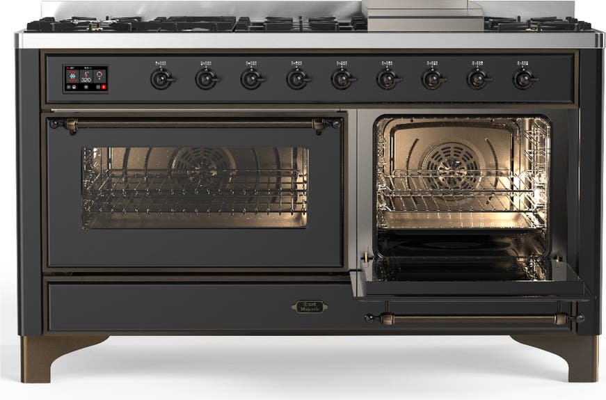 Ilve UM60FNR3MGBLP Matte Graphite With Burnished Trim, Liquid Propane