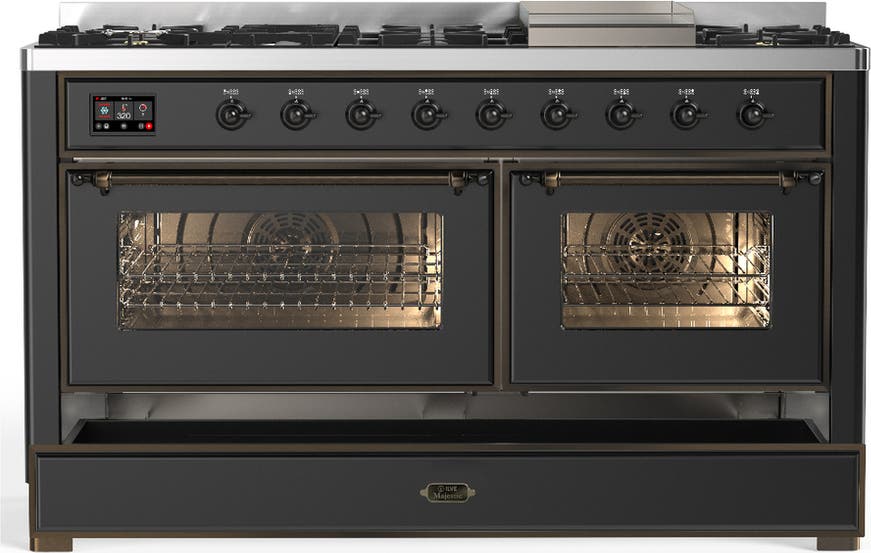 Ilve UM60FNR3MGBLP Matte Graphite With Burnished Trim, Liquid Propane