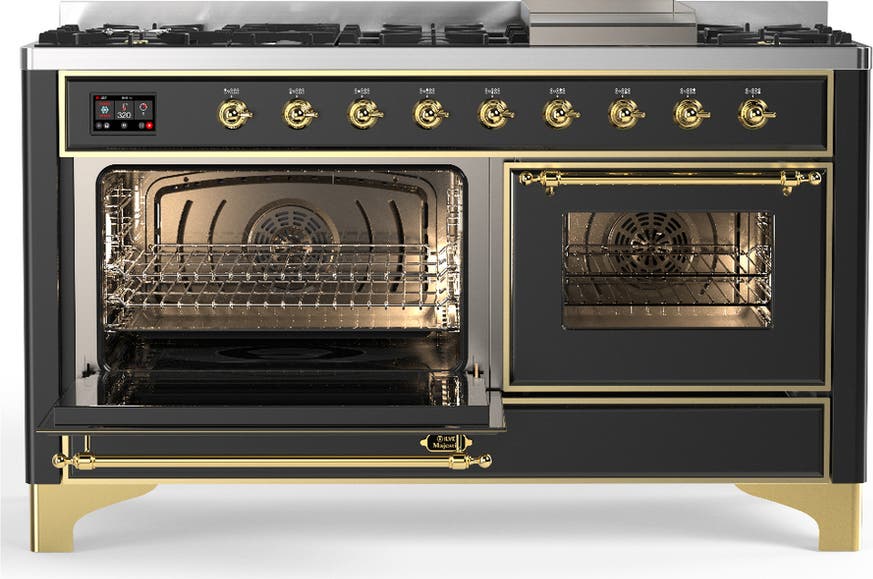 Ilve UM60FNR3MGGLP Matte Graphite With Brass Trim, Liquid Propane