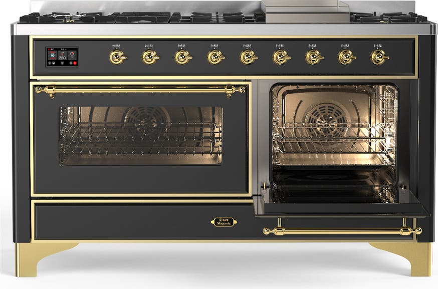 Ilve UM60FNR3MGGLP Matte Graphite With Brass Trim, Liquid Propane