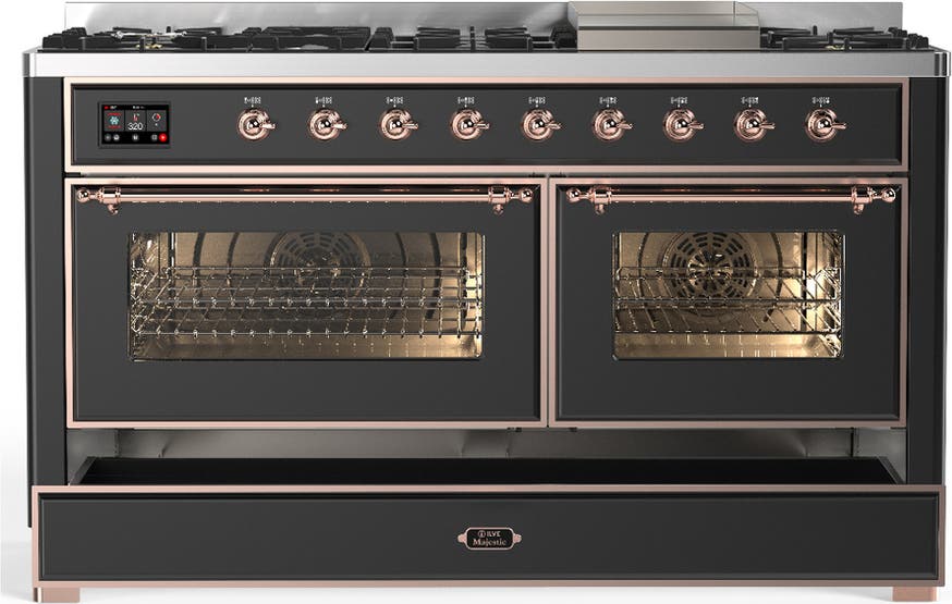 Ilve UM60FNR3MGPLP Matte Graphite With Copper Trim, Liquid Propane