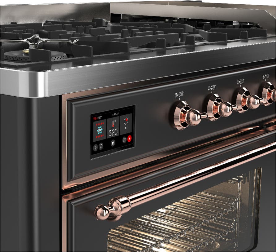 Ilve UM60FNR3MGPLP Matte Graphite With Copper Trim, Liquid Propane