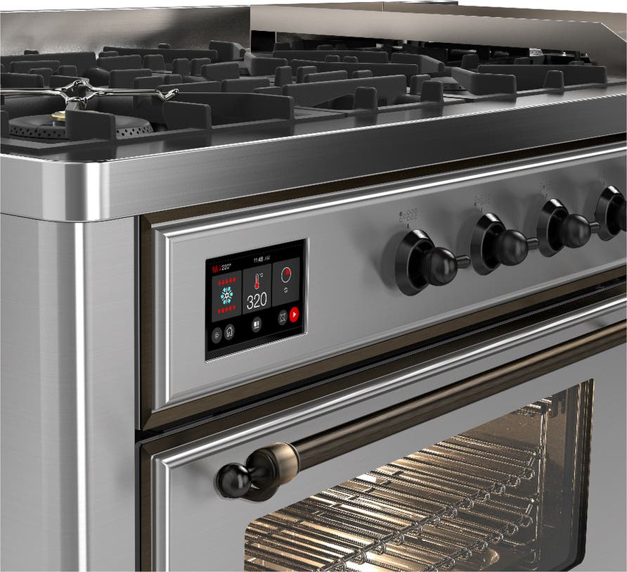 Ilve UM60FNR3SSB Stainless Steel With Burnished Trim, Natural Gas