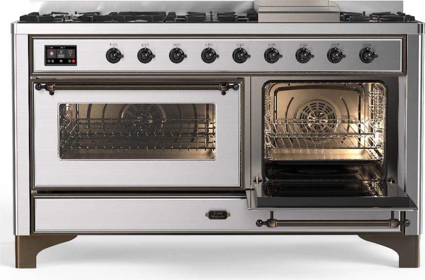 Ilve UM60FNR3SSBLP Stainless Steel With Burnished Trim, Liquid Propan...