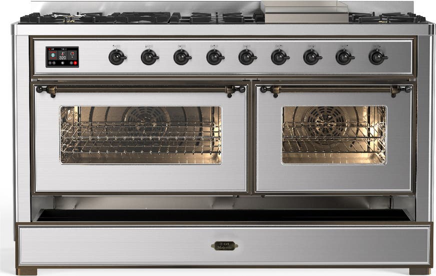 Ilve UM60FNR3SSBLP Stainless Steel With Burnished Trim, Liquid Propan...