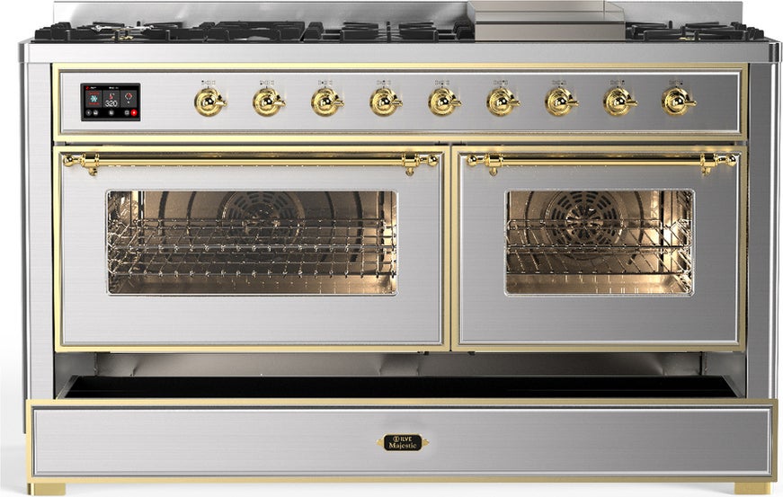 Ilve UM60FNR3SSG ILVE UM60F Majestic III 60 inch Dual Fuel Range