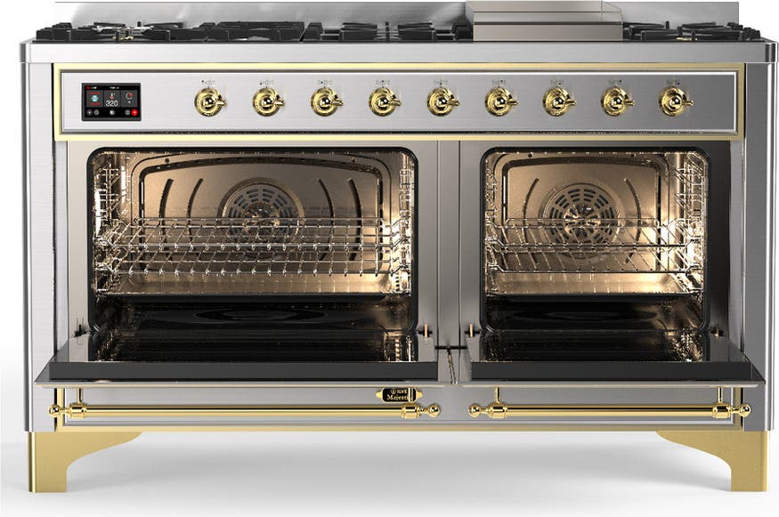 Ilve UM60FNR3SSGLP Stainless Steel With Brass Trim, Liquid Propane