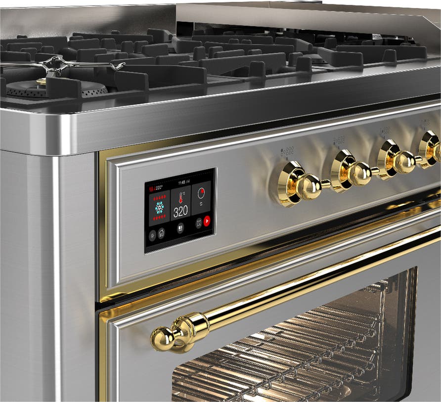 Ilve UM60FNR3SSGLP Stainless Steel With Brass Trim, Liquid Propane