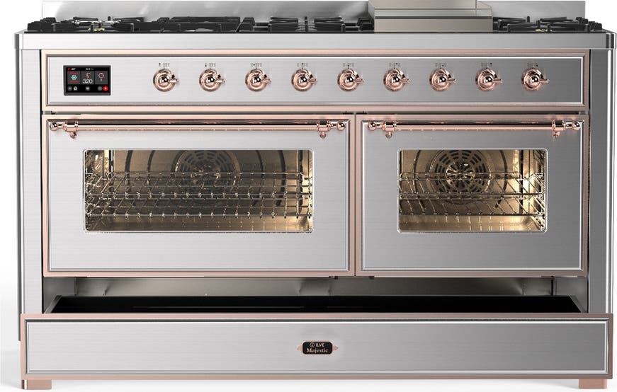 Ilve UM60FNR3SSP Stainless Steel With Copper Trim, Natural Gas