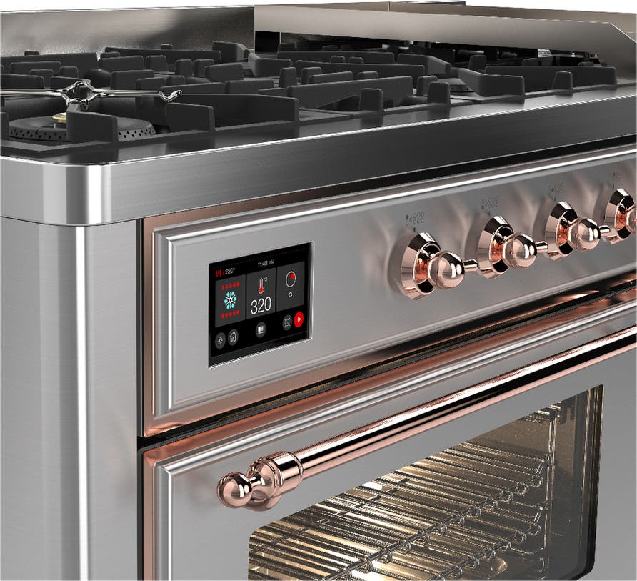 Ilve UM60FNR3SSP Stainless Steel With Copper Trim, Natural Gas