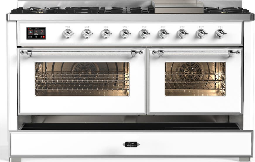 Ilve UM60FNR3WHC White With Chrome Trim, Natural Gas