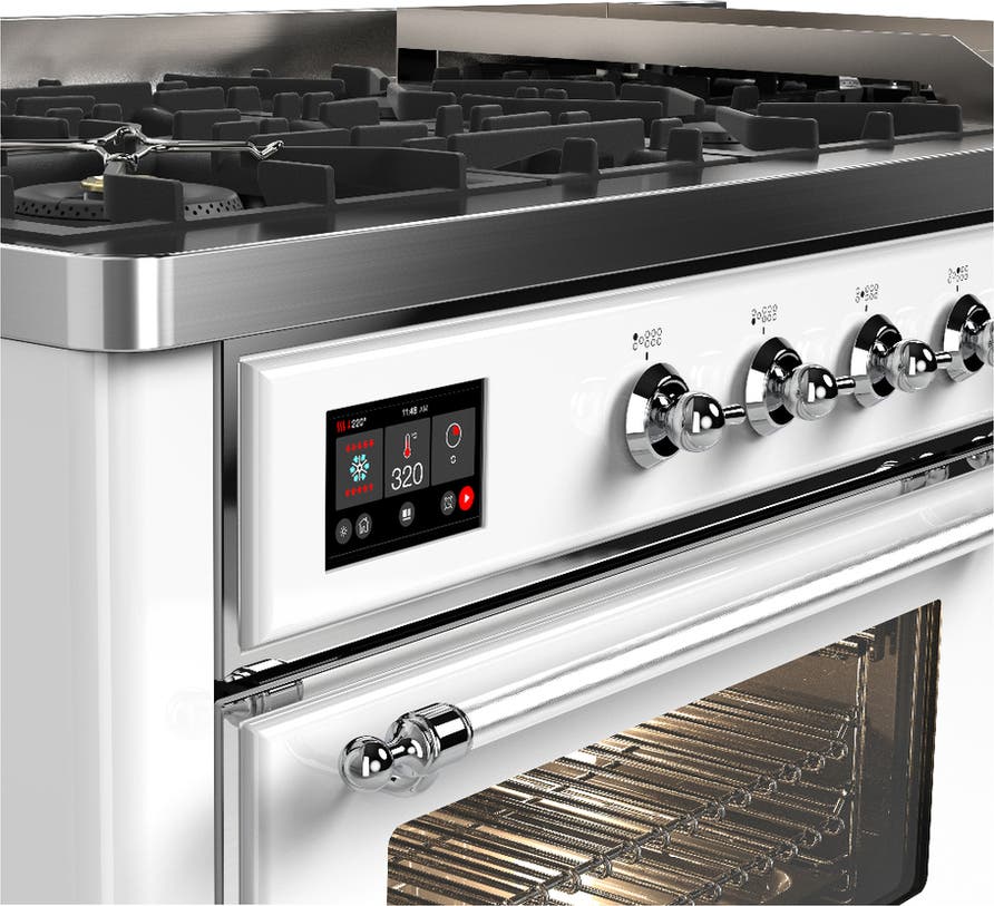 Ilve UM60FNR3WHCLP White With Chrome Trim, Liquid Propane