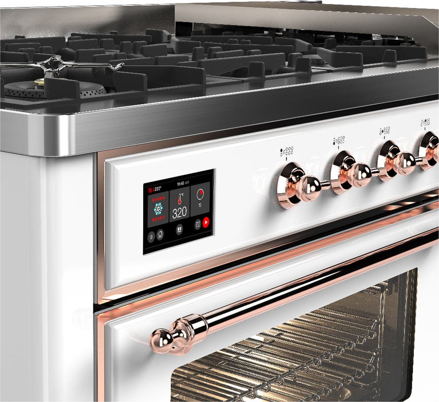 Ilve UM60FNR3WHPLP White With Copper Trim, Liquid Propane