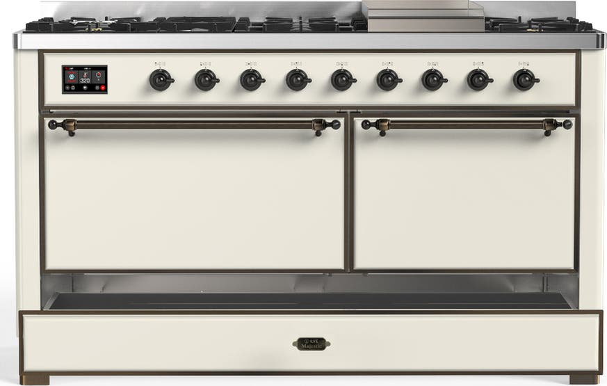 Ilve UM60FQNR3AWB Antique White With Burnished Trim, Natural Gas