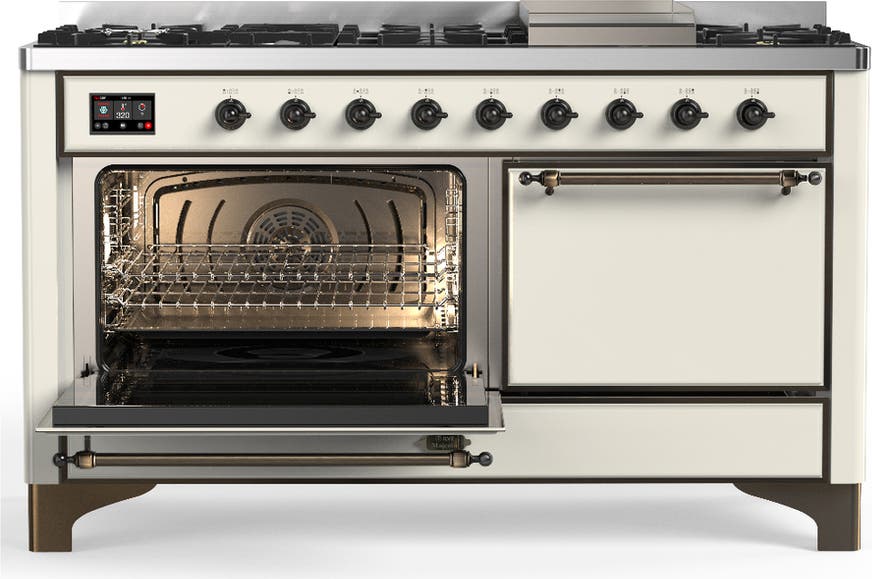Ilve UM60FQNR3AWBLP Antique White With Burnished Trim, Liquid Propane