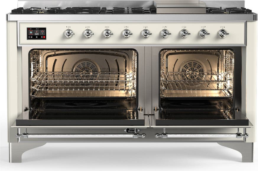 Ilve UM60FQNR3AWCLP Antique White With Chrome Trim, Liquid Propane