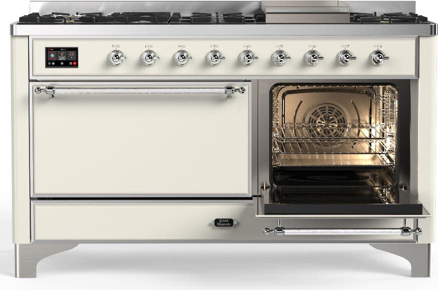 Ilve UM60FQNR3AWCLP Antique White With Chrome Trim, Liquid Propane