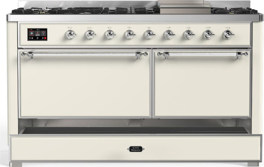 Ilve UM60FQNR3AWCLP Antique White With Chrome Trim, Liquid Propane