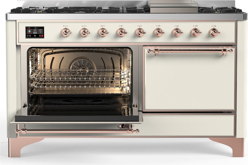 Ilve UM60FQNR3AWP Antique White With Copper Trim, Natural Gas