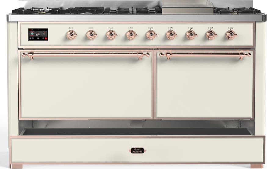 Ilve UM60FQNR3AWP Antique White With Copper Trim, Natural Gas