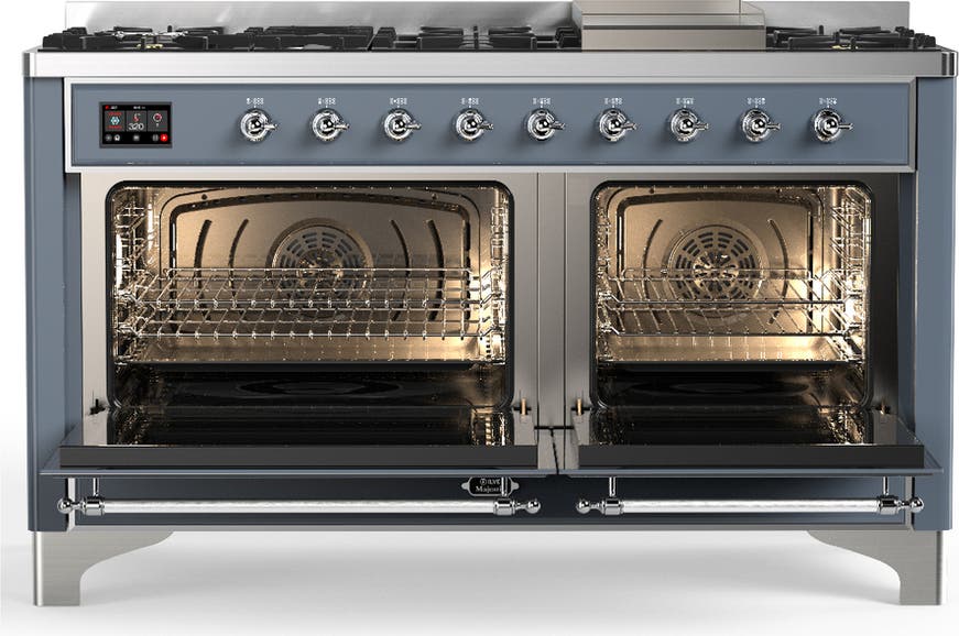 Ilve UM60FQNR3BGC Blue Grey With Chrome Trim, Natural Gas