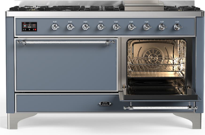 Ilve UM60FQNR3BGC Blue Grey With Chrome Trim, Natural Gas