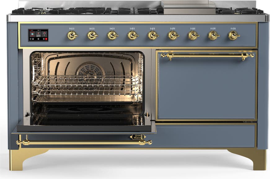 Ilve UM60FQNR3BGG Blue Grey With Brass Trim, Natural Gas