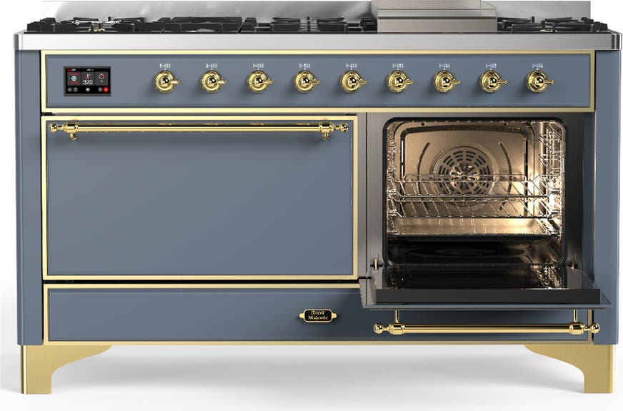 Ilve UM60FQNR3BGG Blue Grey With Brass Trim, Natural Gas