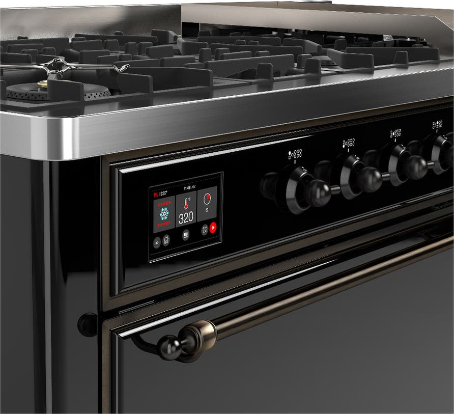 Ilve UM60FQNR3BKBLP Glossy Black With Burnished Trim, Liquid Propane