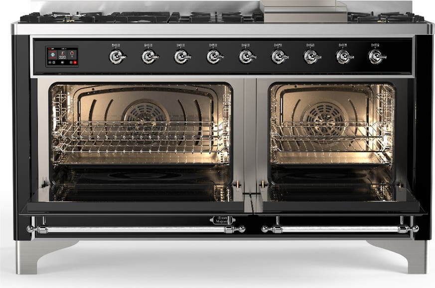 Ilve UM60FQNR3BKC Glossy Black With Chrome Trim, Natural Gas