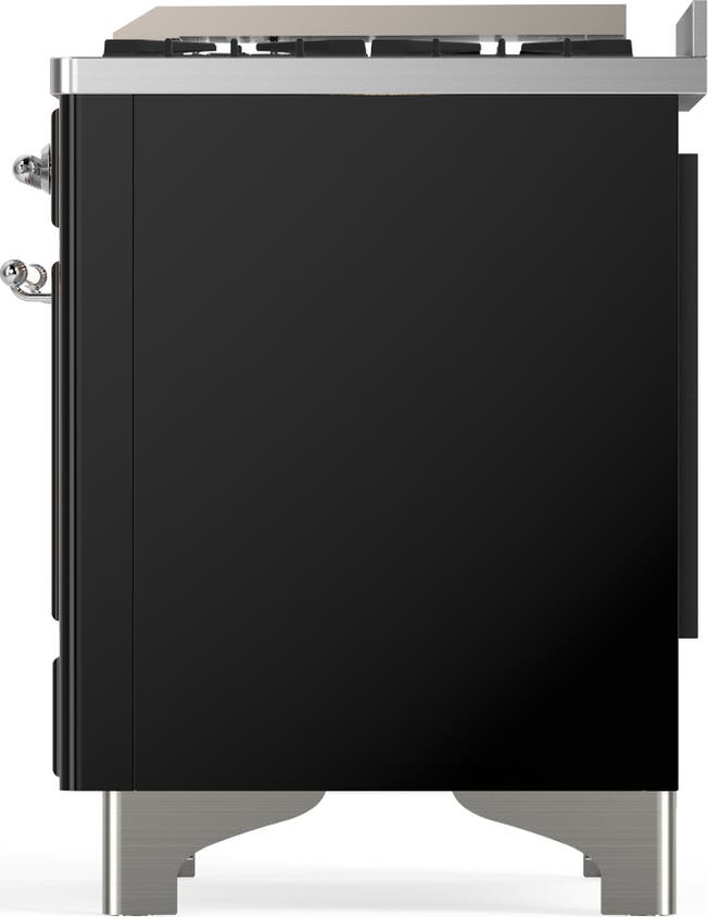 Ilve UM60FQNR3BKC Glossy Black With Chrome Trim, Natural Gas