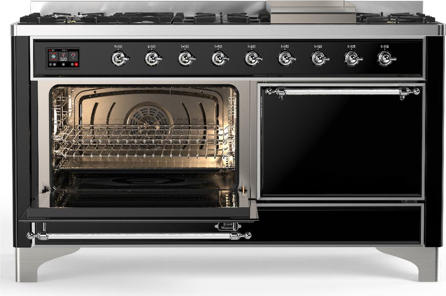 Ilve UM60FQNR3BKCLP Glossy Black With Chrome Trim, Liquid Propane