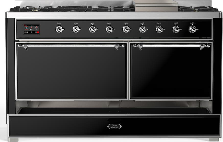 Ilve UM60FQNR3BKCLP Glossy Black With Chrome Trim, Liquid Propane