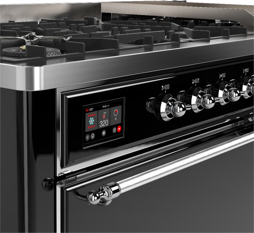 Ilve UM60FQNR3BKCLP Glossy Black With Chrome Trim, Liquid Propane