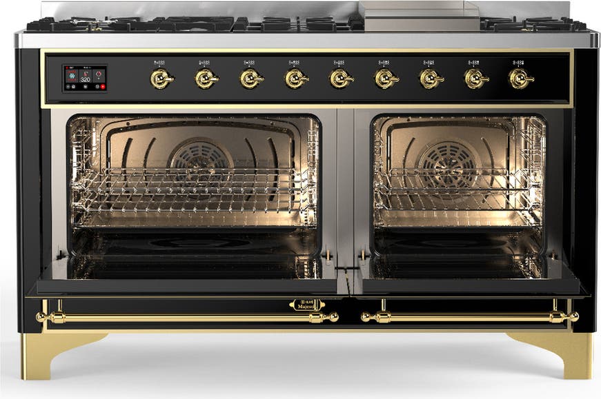 Ilve UM60FQNR3BKG Glossy Black With Brass Trim, Natural Gas