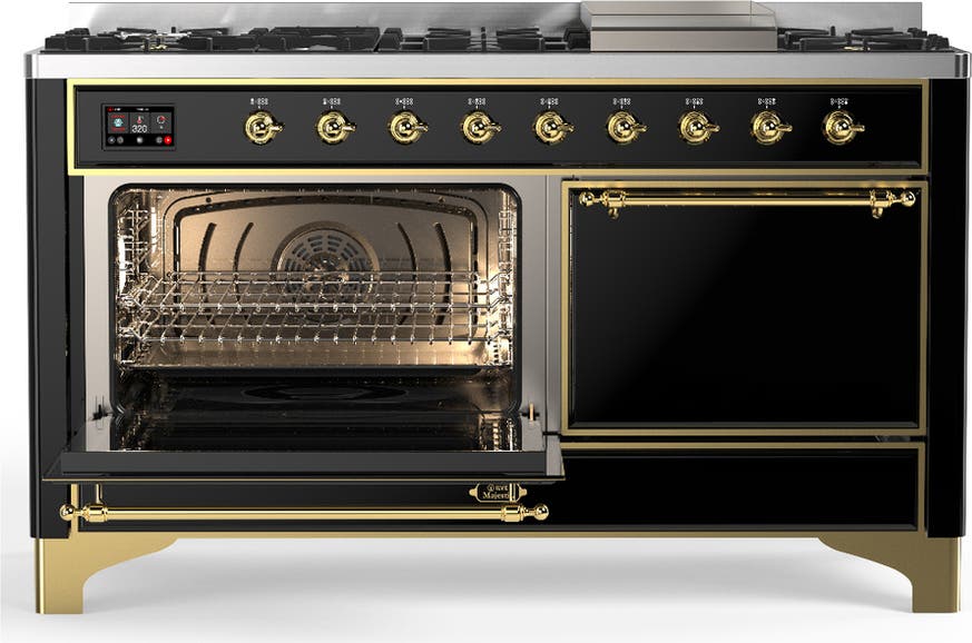 Ilve UM60FQNR3BKG Glossy Black With Brass Trim, Natural Gas