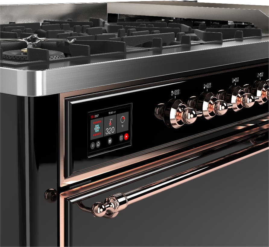 Ilve UM60FQNR3BKP Glossy Black With Copper Trim, Natural Gas