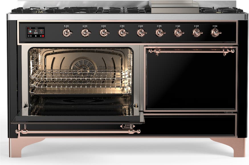 Ilve UM60FQNR3BKPLP Glossy Black With Copper Trim, Liquid Propane
